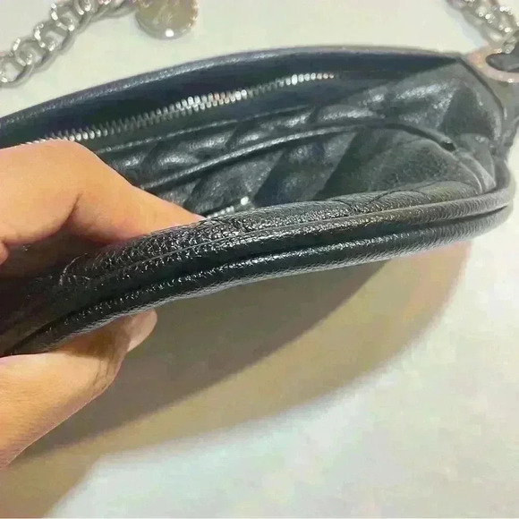 STEVE MADDEN BLACK SILVER CHAIN FANNY  PACK - Picture 6 of 11